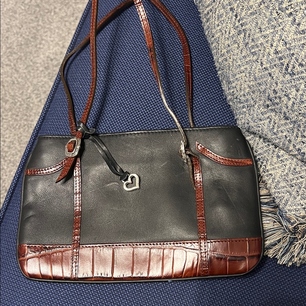 Brighton Black and Brown Mini Bag with Heart Charm
